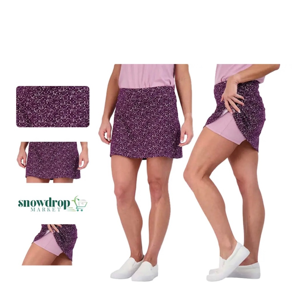 Tranquility Colorado Clothing Womens Everyday Stretch Skort Sparkle Plum size M